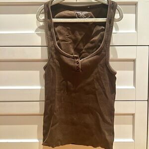 Lucky Brand Chocolate Ribbed Tank Top